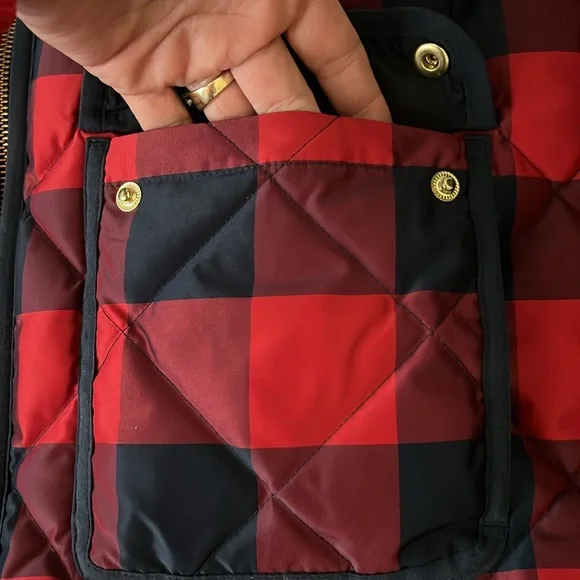 J.Crew EUC Red and Blue Plaid Quilted Vest - Picture 5 of 7